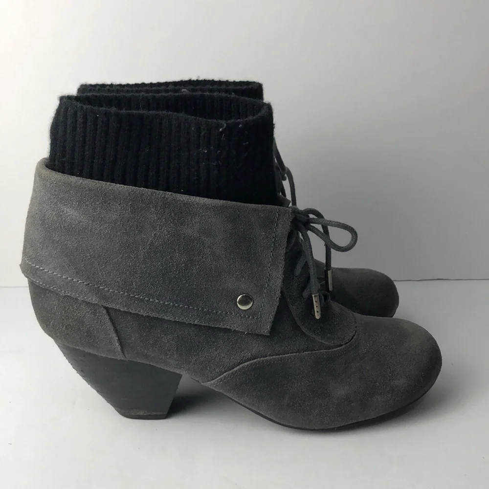 Dr Scholls Ali Elephant Grey Lace Up Ankle Boots